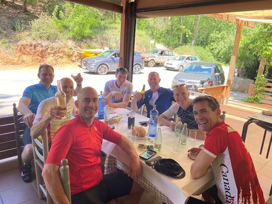 Andrew Hallam lunch outside Girona