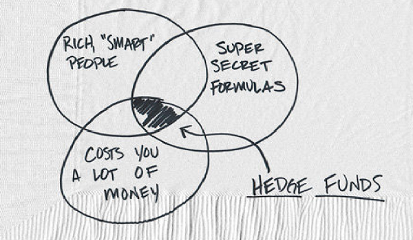 Image drawing out the three variables a hedge fund falls in the middle of